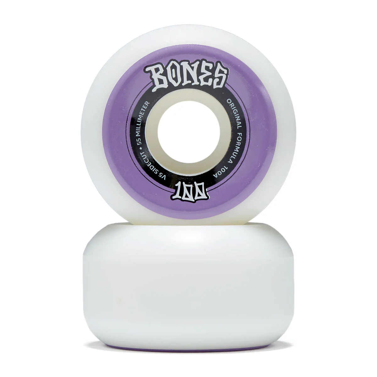 Bones 100s Sidecuts 100a V5 Sidecut Skateboard Wheels - White - 55mm - Image 2