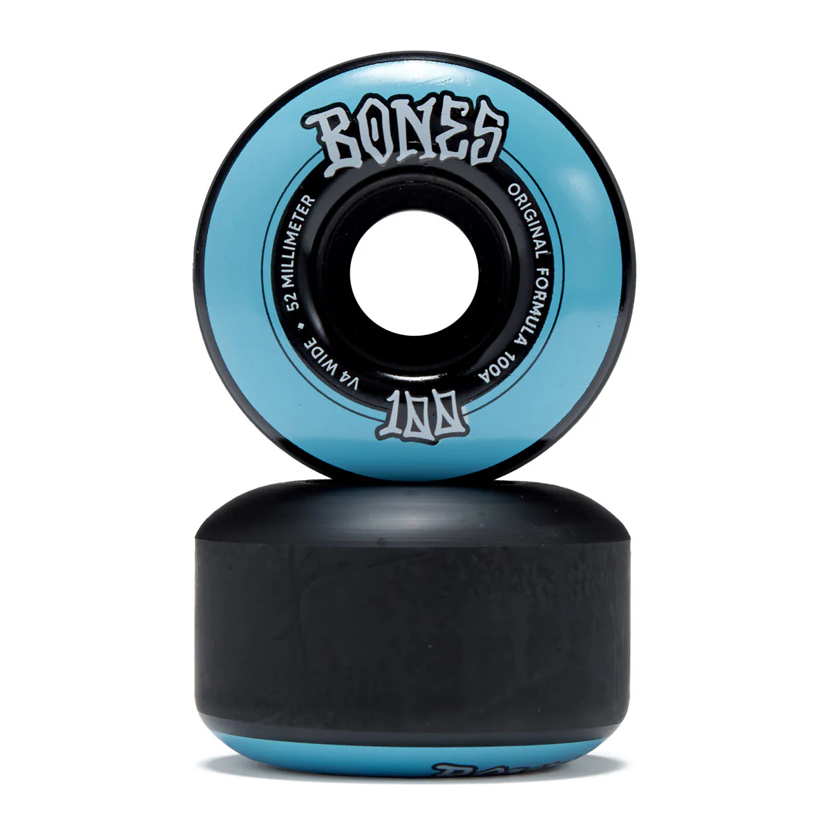 Bones 100s Wides 100a V4 Wide Skateboard Wheels - Black - 52mm - Image 2