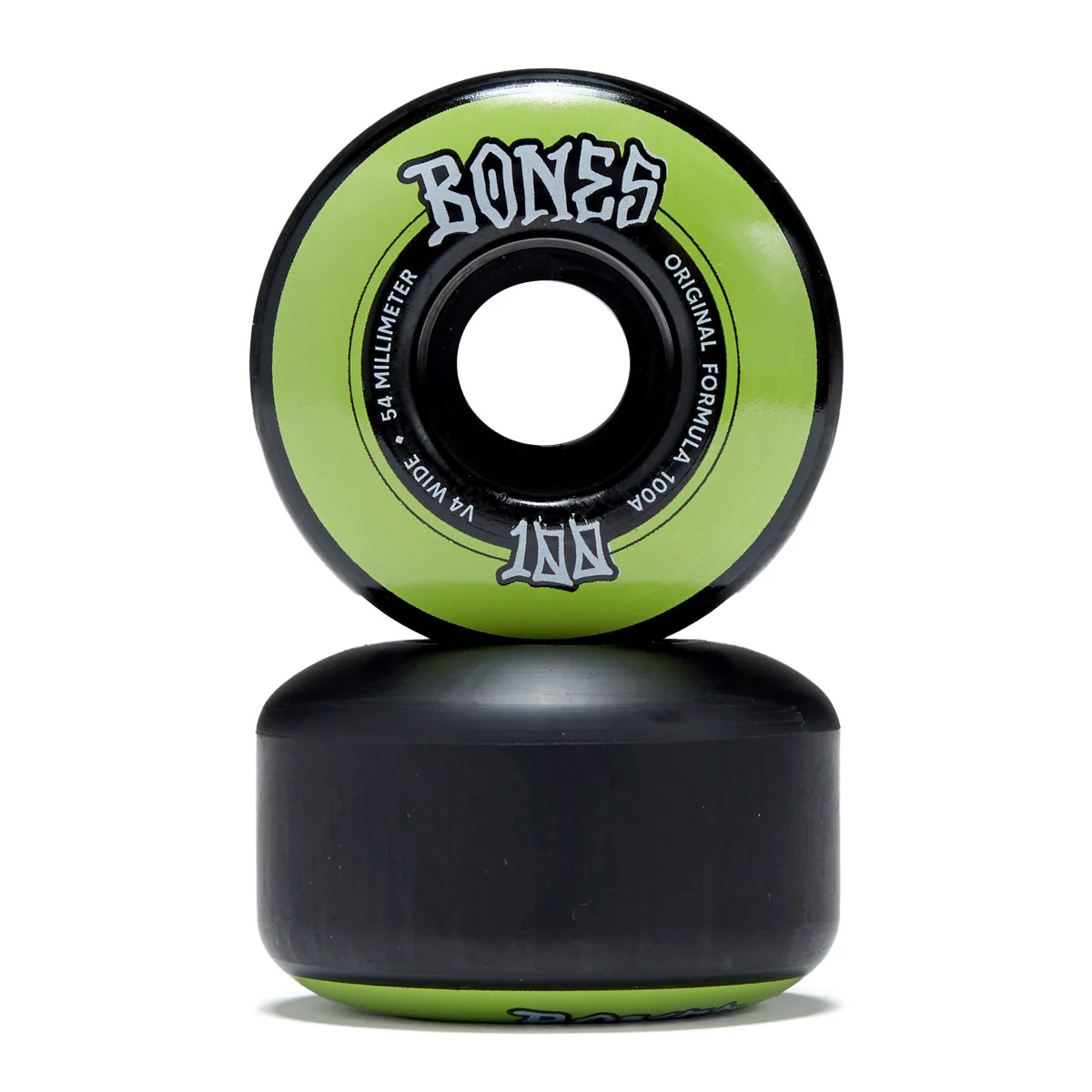 Bones 100s Wides 100a V4 Wide Skateboard Wheels - Black - 54mm - Image 2