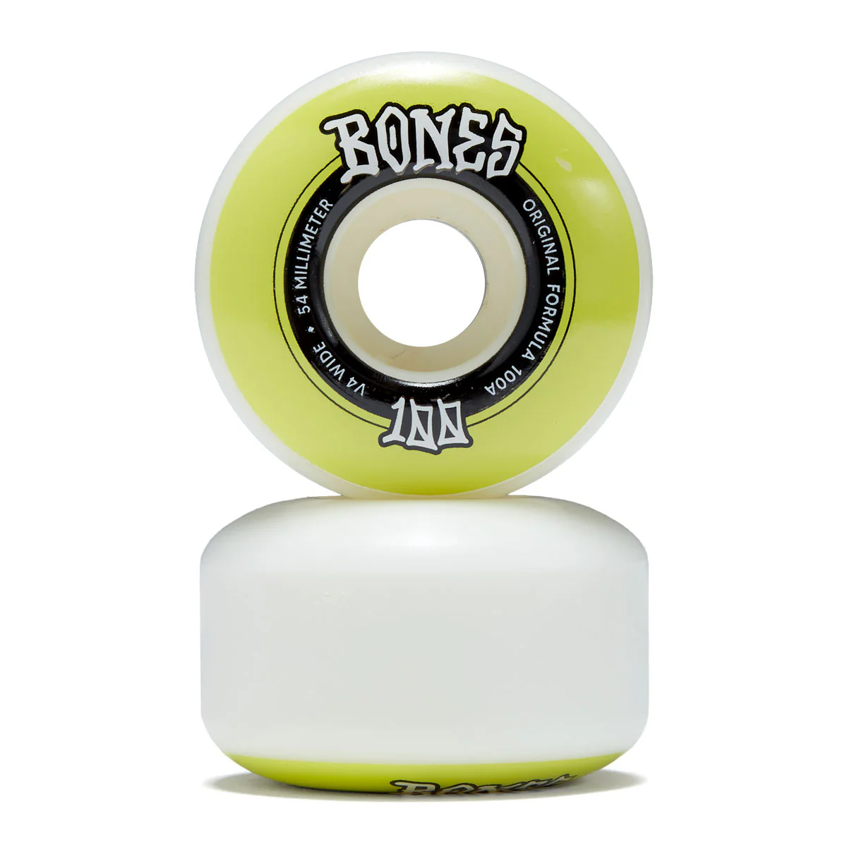 Bones 100s Wides 100a V4 Wide Skateboard Wheels - White - 54mm - Image 2