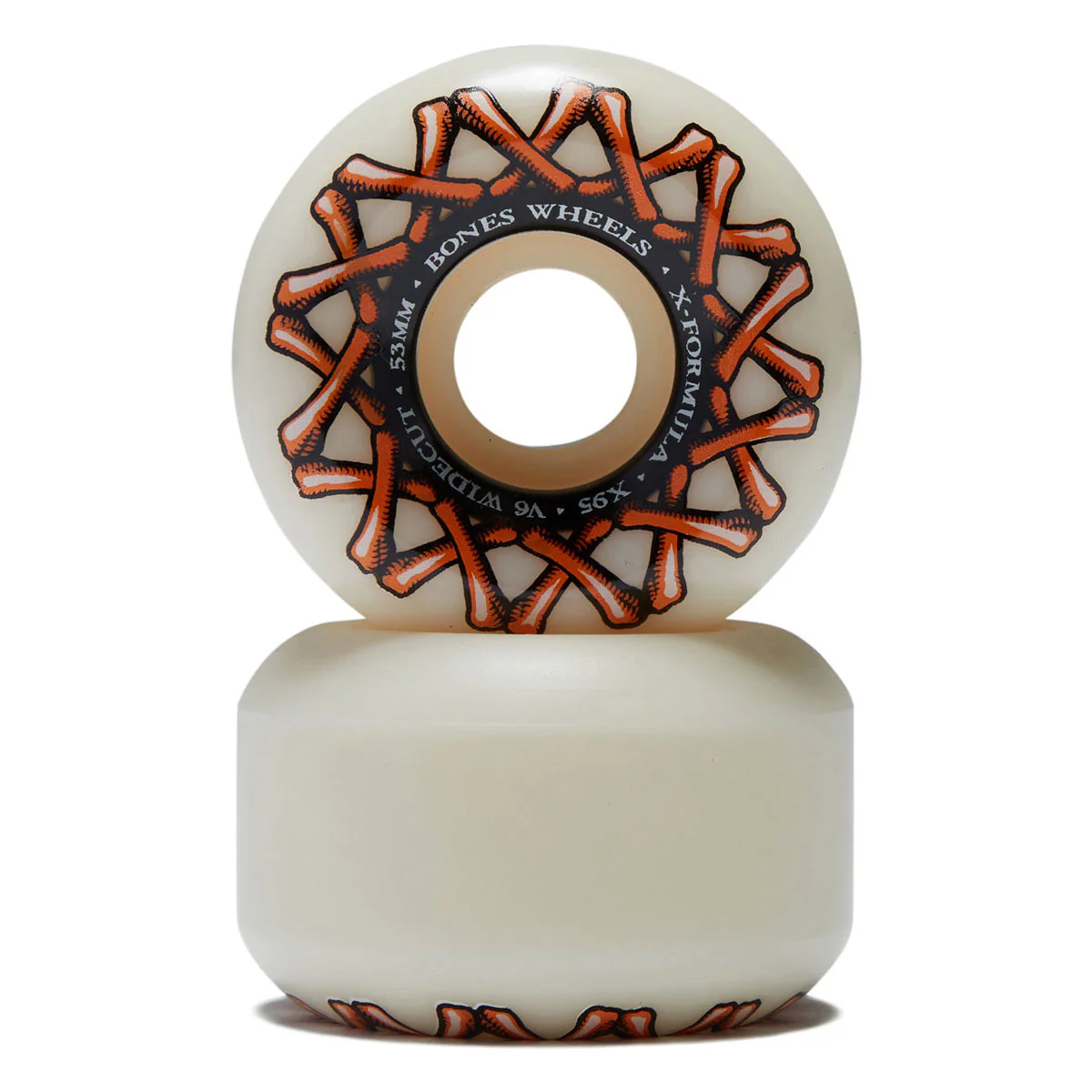 Bones X Formula Wide-Cuts 95a V6 Wide-Cut Skateboard Wheels - 53mm - Image 2