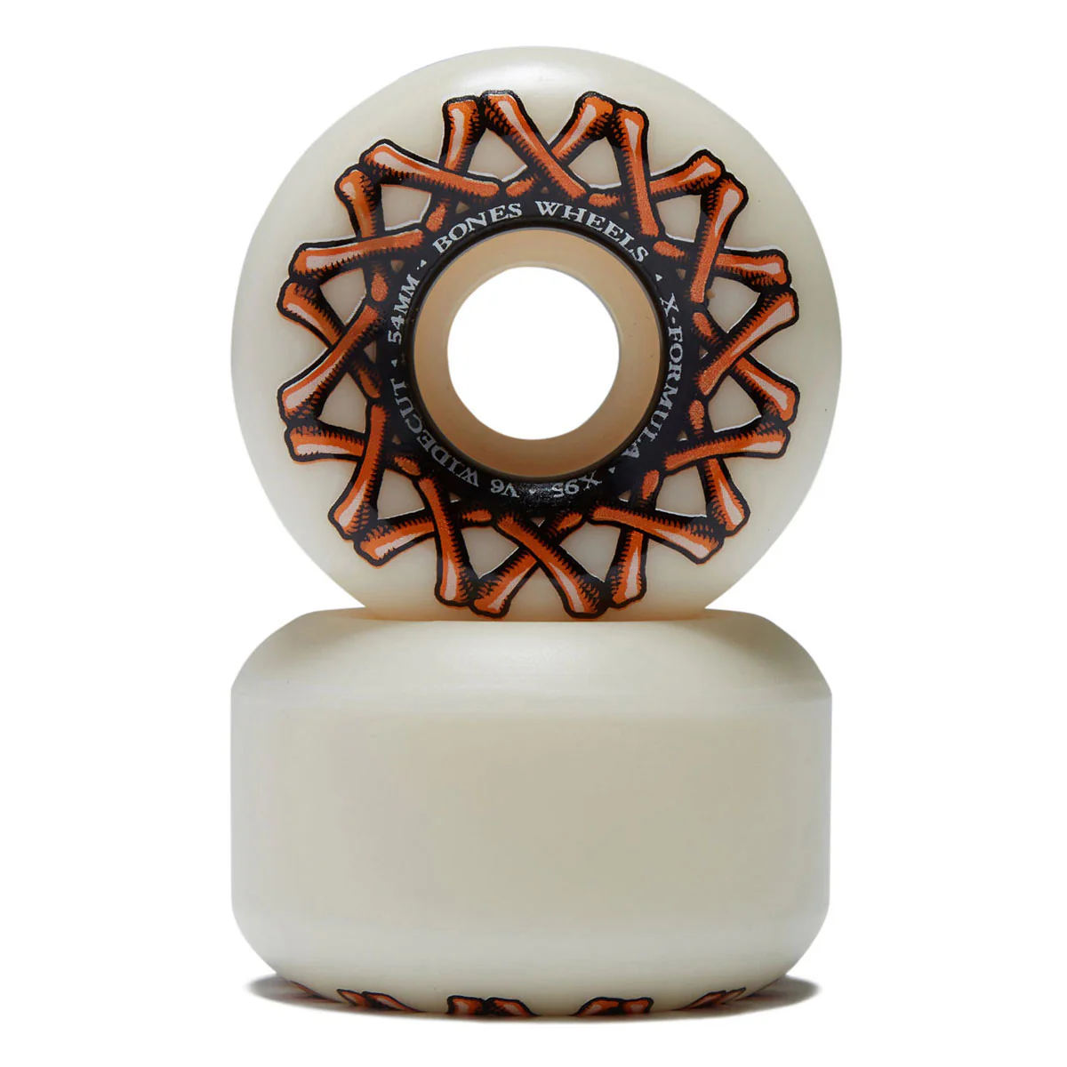Bones X Formula Wide-Cuts 95a V6 Wide-Cut Skateboard Wheels - 54mm - Image 2
