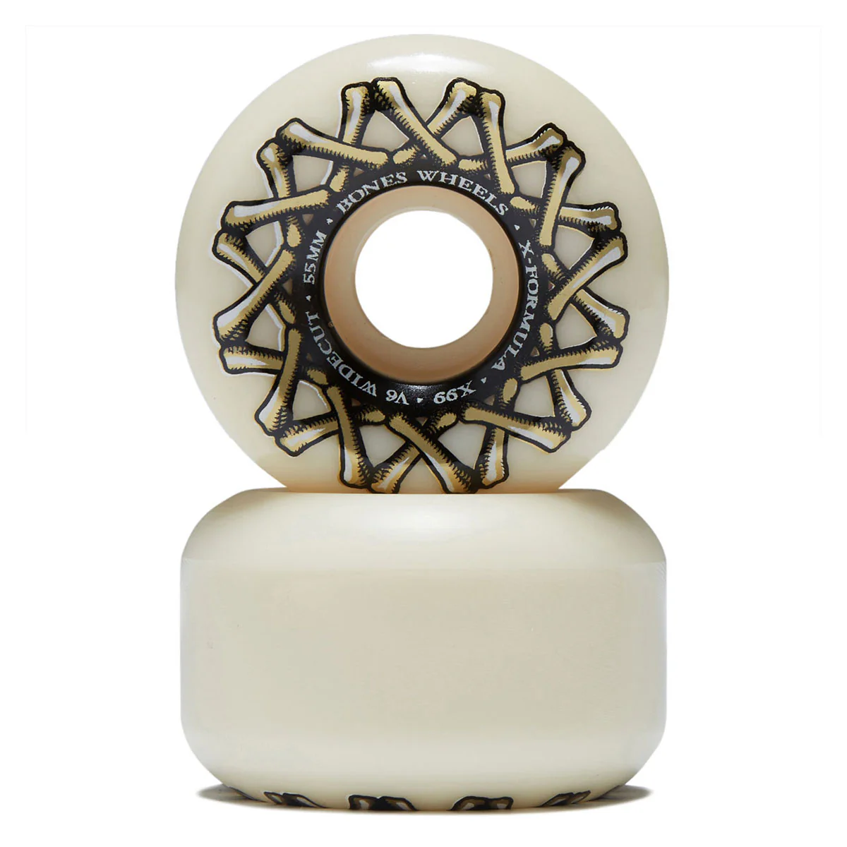Bones X Formula Widecuts 99a V6 Wide-Cut Skateboard Wheels - 55mm - Image 2