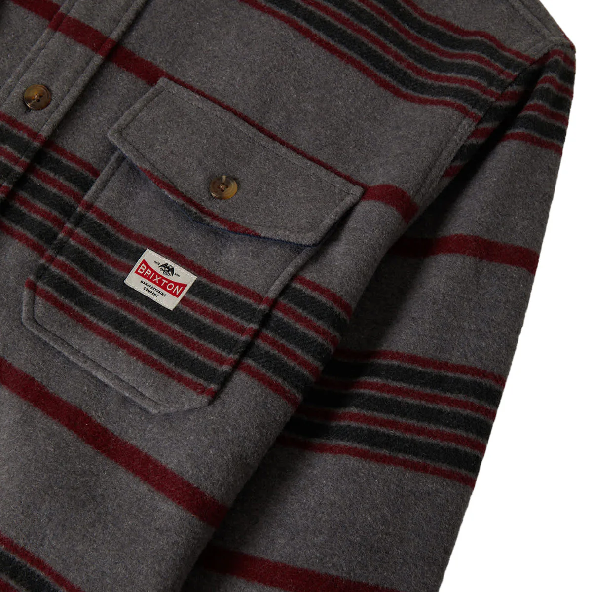 Brixton Altered Threads Long Sleeve Over Shirt - Multi Blanket Stripe - Image 4
