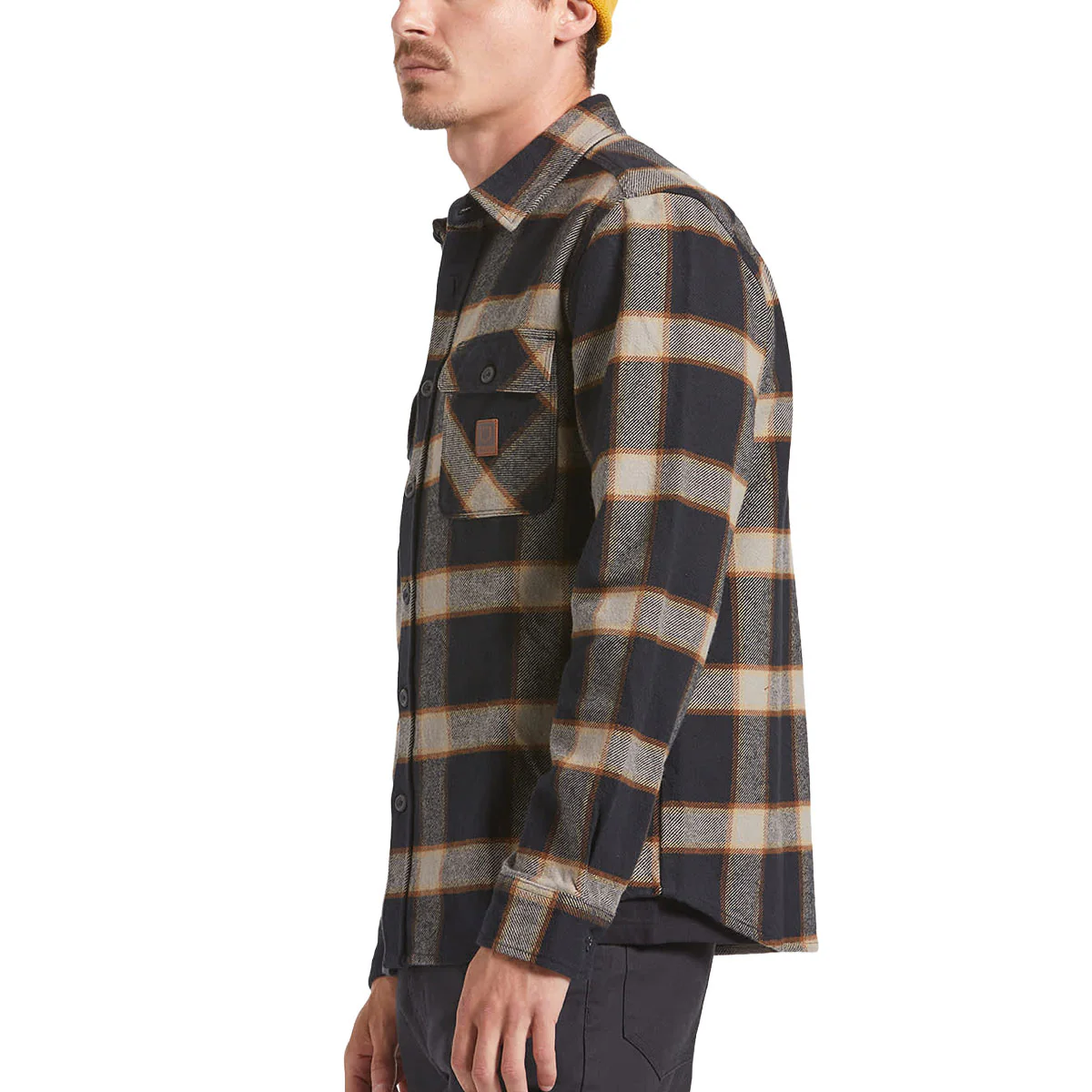 Brixton Bowery Heavyweight Flannel Shirt - Black/Cream - Image 3