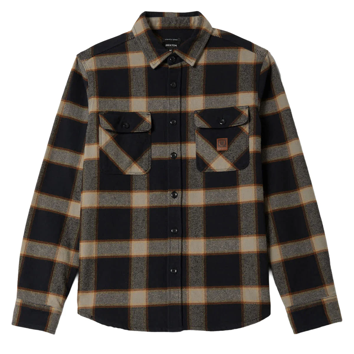 Brixton Bowery Heavyweight Flannel Shirt - Black/Cream - Image 4