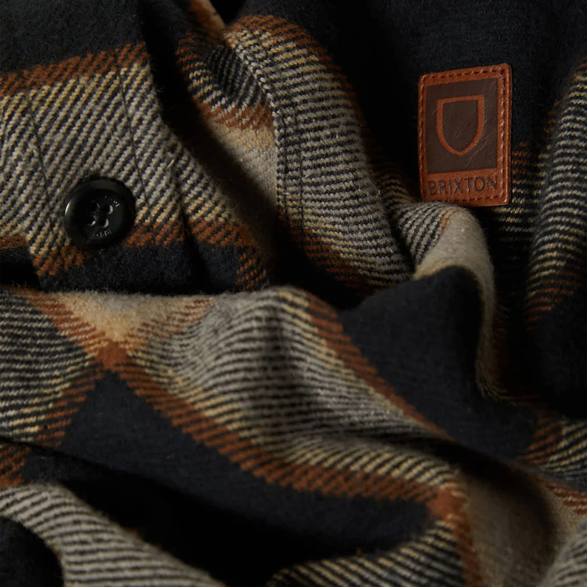 Brixton Bowery Heavyweight Flannel Shirt - Black/Cream - Image 5