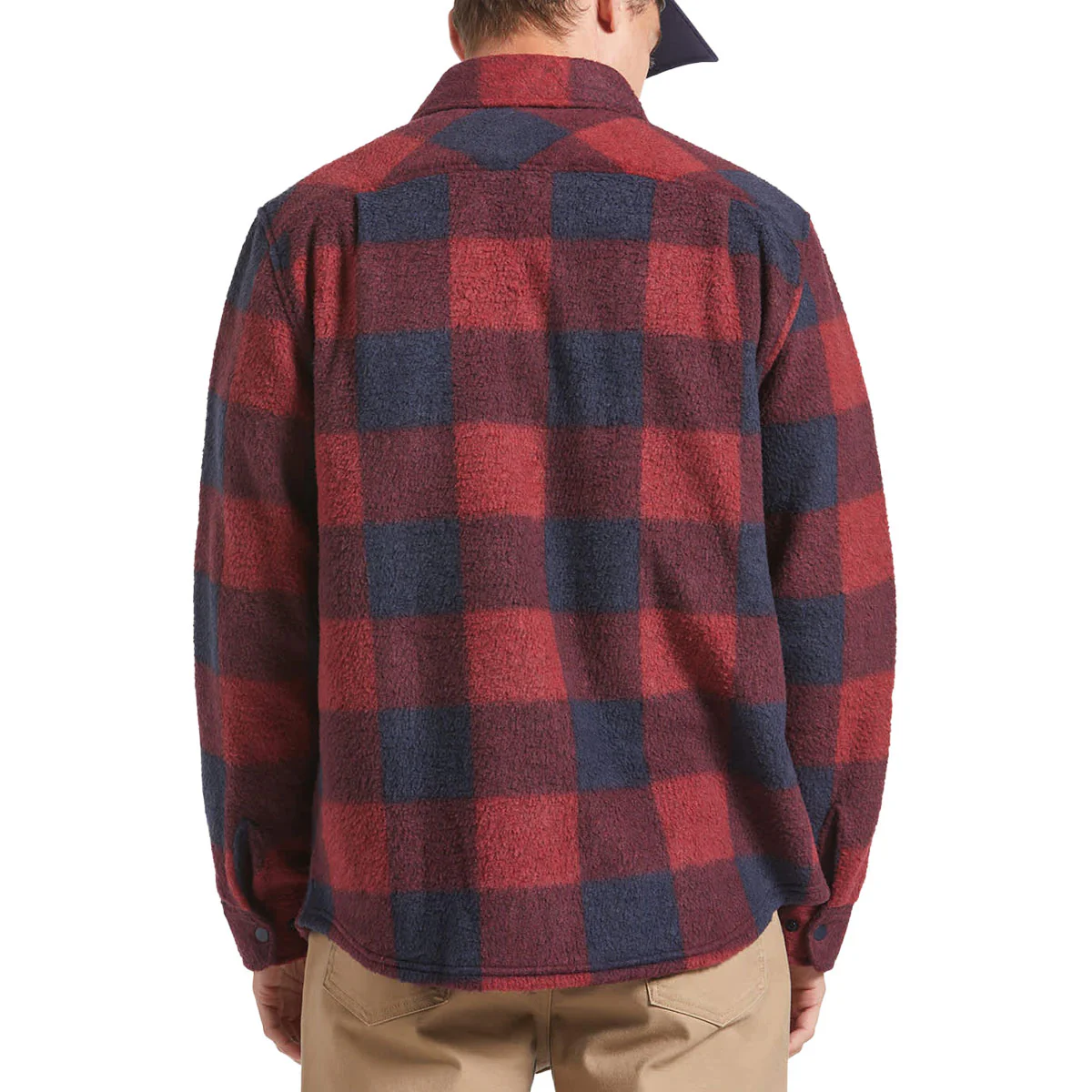 Brixton Bowery Long Sleeve Arctic Stretch Fleece Shirt - Adrenaline Rush/Mood Indigo - Image 2