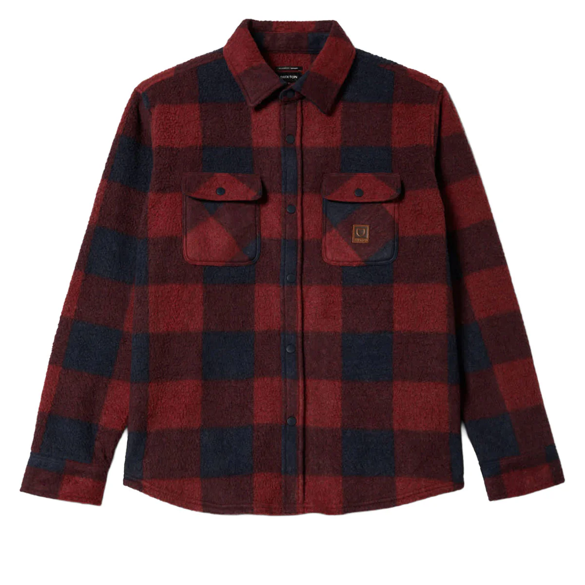 Brixton Bowery Long Sleeve Arctic Stretch Fleece Shirt - Adrenaline Rush/Mood Indigo - Image 4