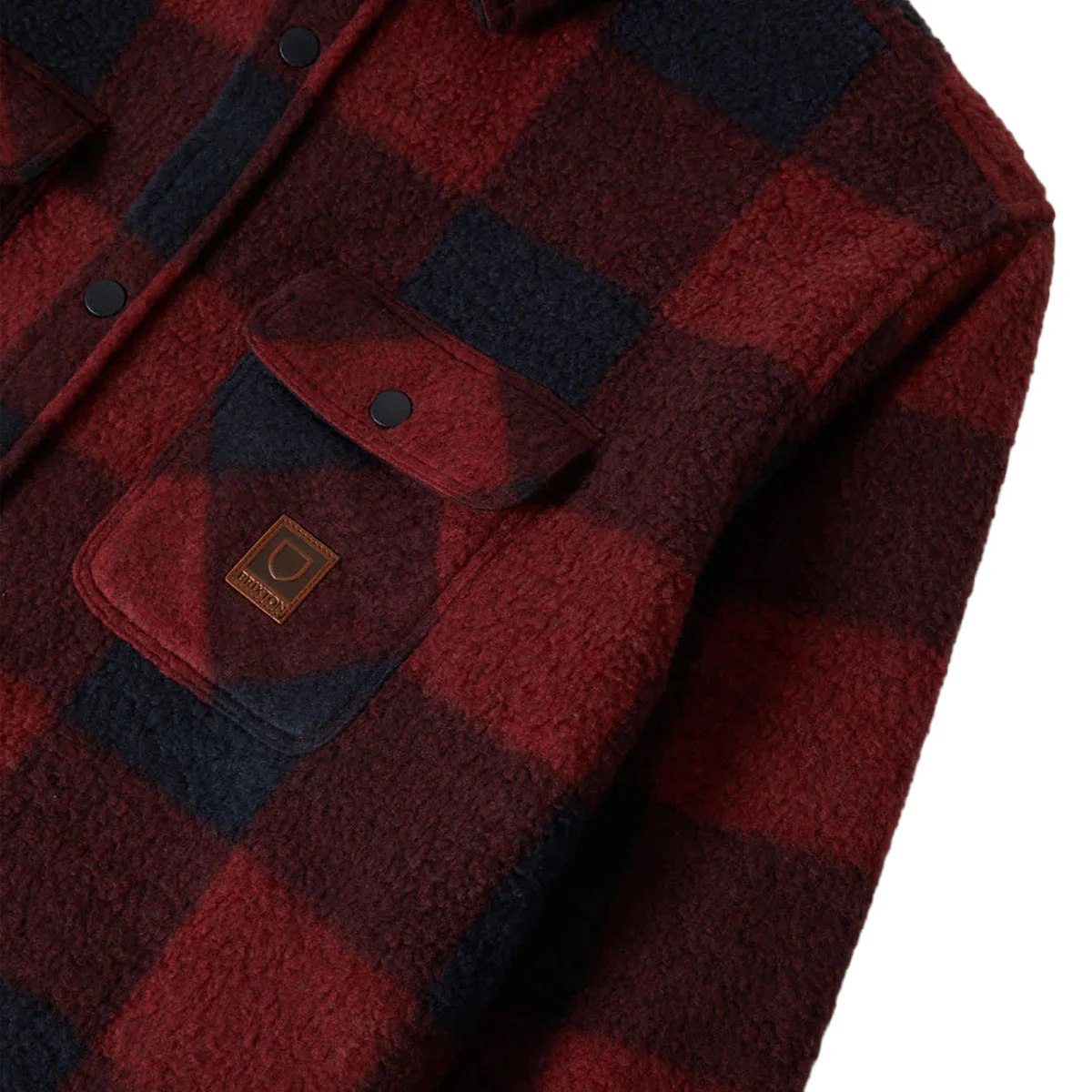 Brixton Bowery Long Sleeve Arctic Stretch Fleece Shirt - Adrenaline Rush/Mood Indigo - Image 6