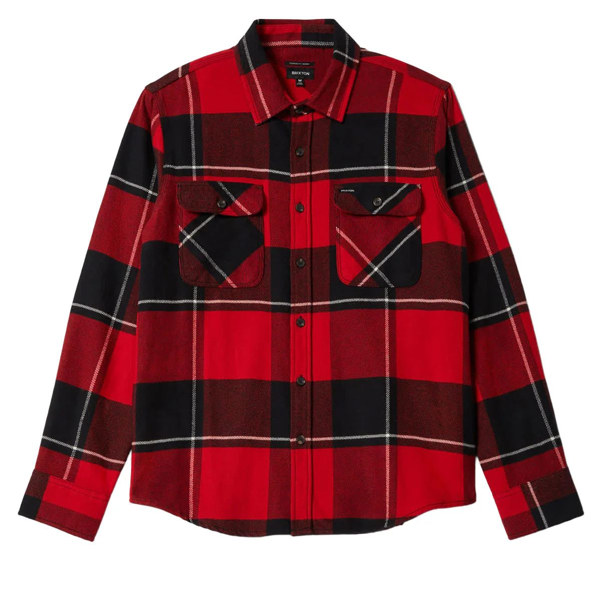 Brixton Bowery Long Sleeve Shirt - Black/Adrenaline Rush/Off White - Image 4