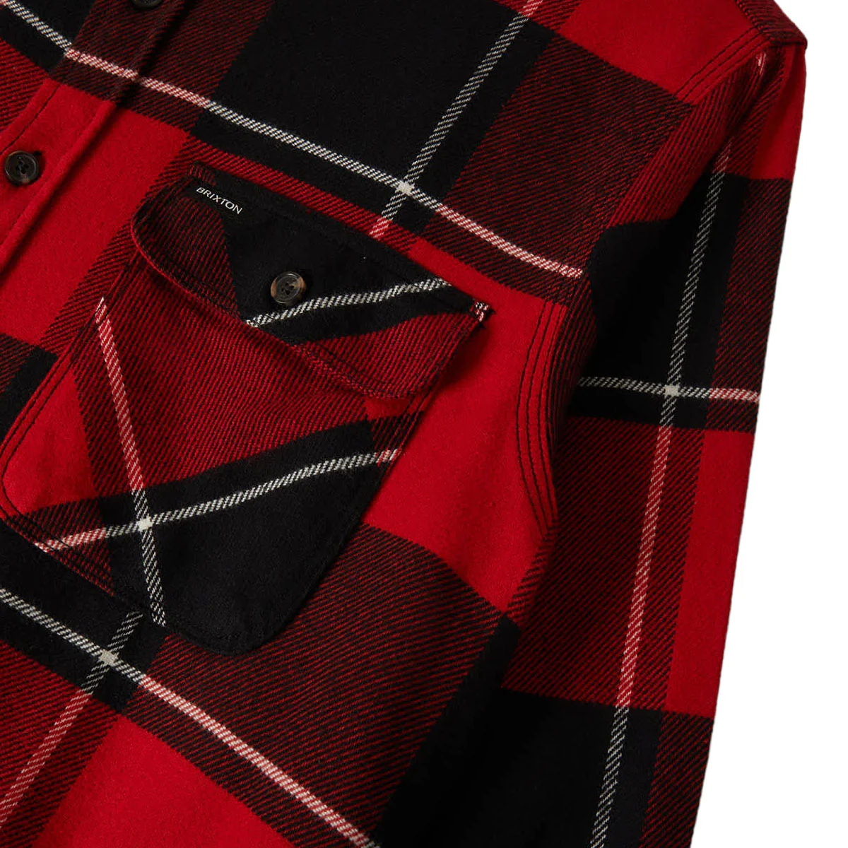 Brixton Bowery Long Sleeve Shirt - Black/Adrenaline Rush/Off White - Image 6