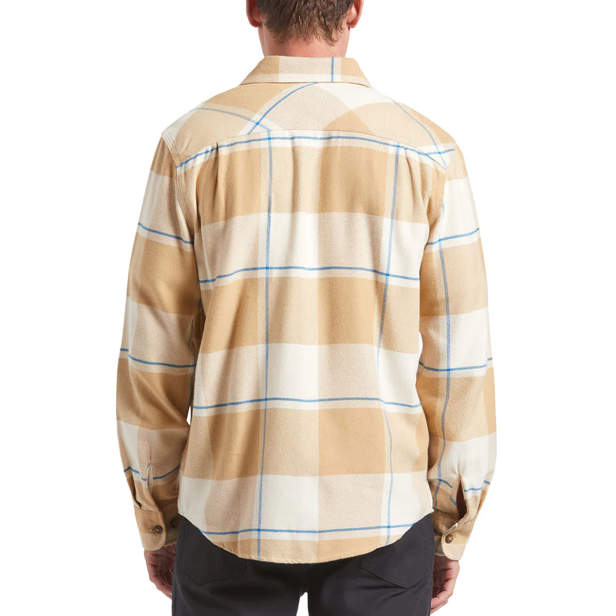 Brixton Bowery Long Sleeve Shirt - Whitecap/Sand/Cyber Blue - Image 2