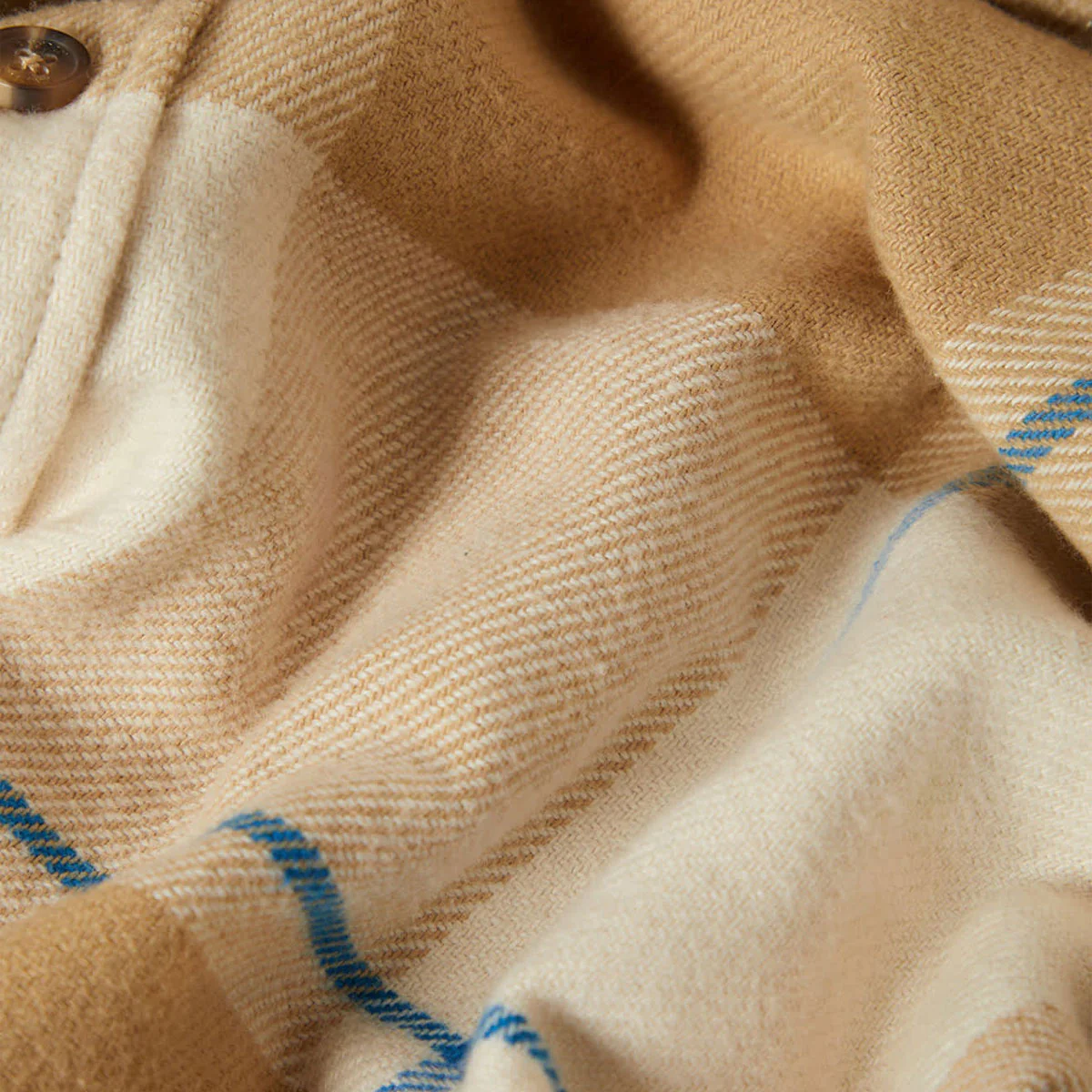 Brixton Bowery Long Sleeve Shirt - Whitecap/Sand/Cyber Blue - Image 4
