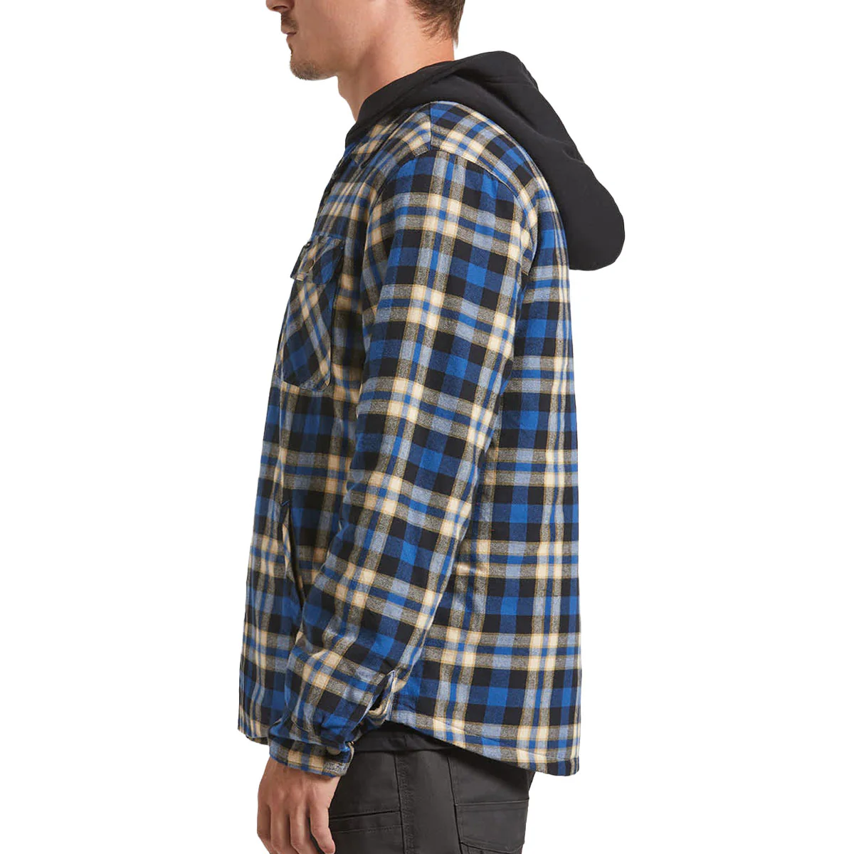 Brixton Bowery Quilted Hooded Jacket - Navy/Cream - Image 4