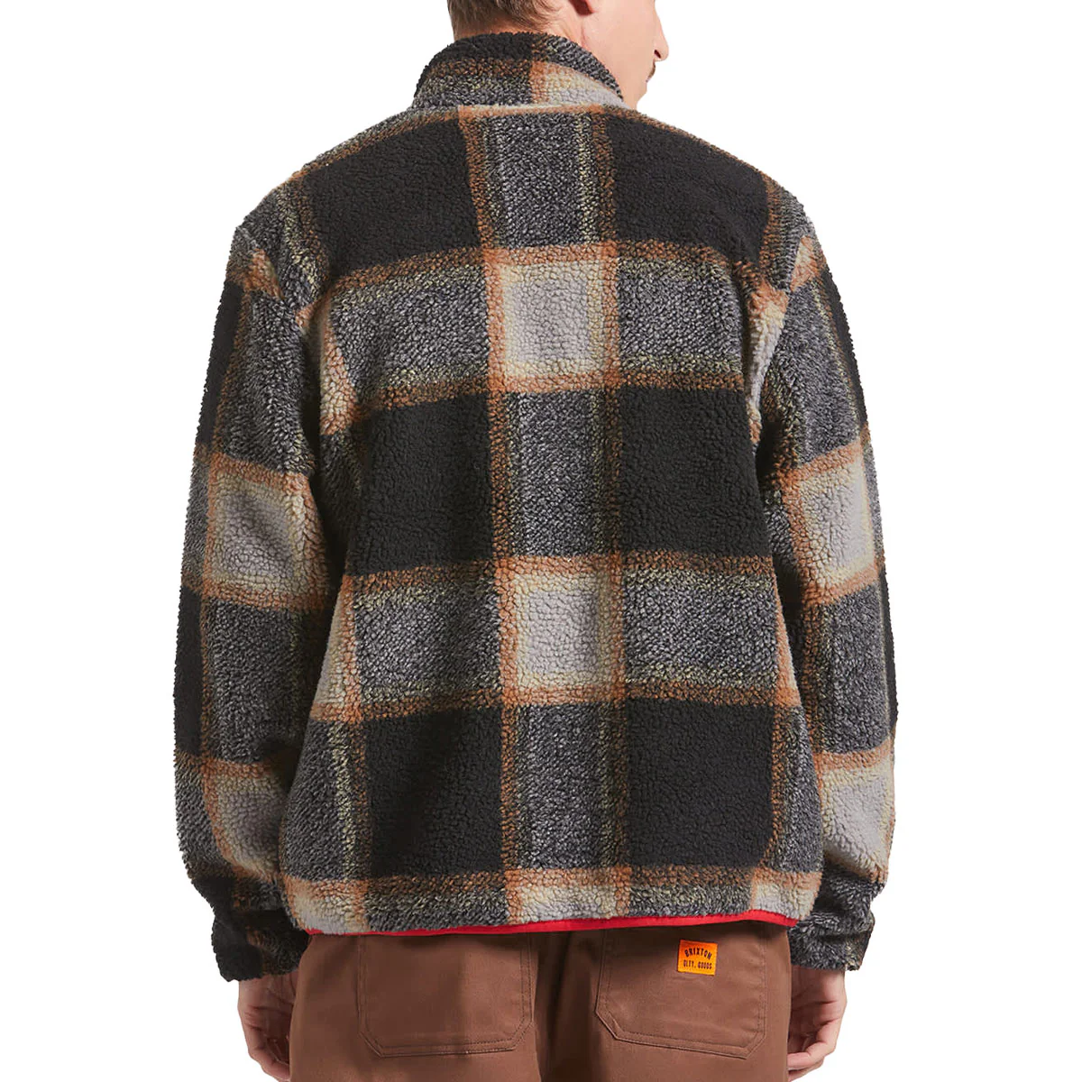 Brixton Buffalo Plaid Sherpa Jacket - Black/Cream - Image 2