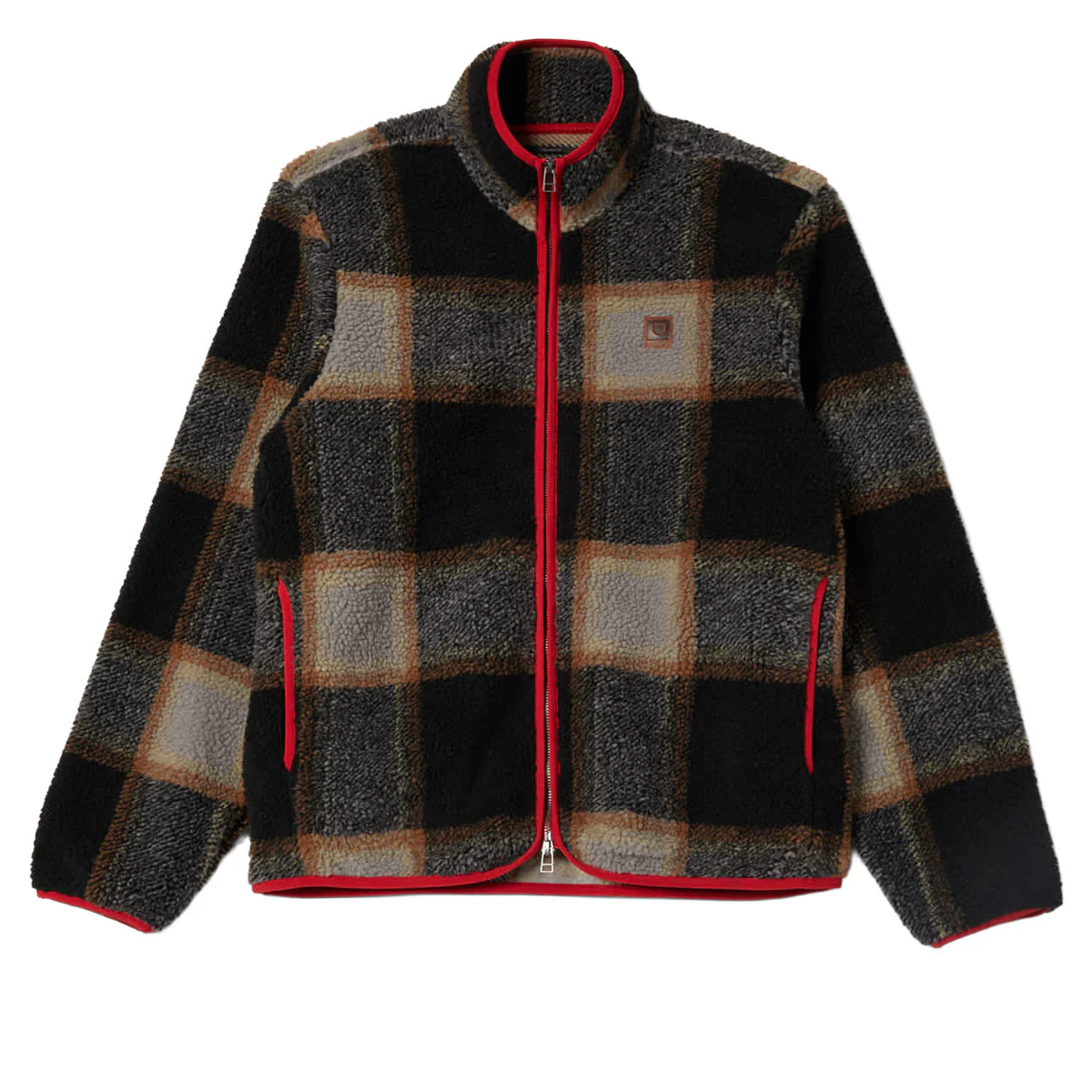 Brixton Buffalo Plaid Sherpa Jacket - Black/Cream - Image 4