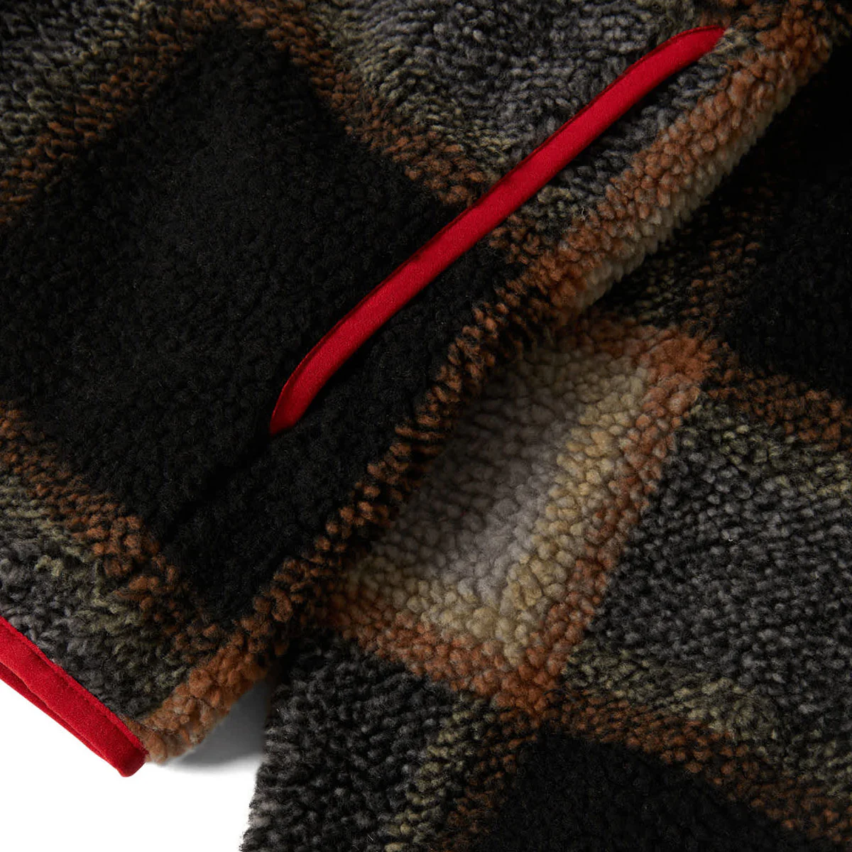 Brixton Buffalo Plaid Sherpa Jacket - Black/Cream - Image 5