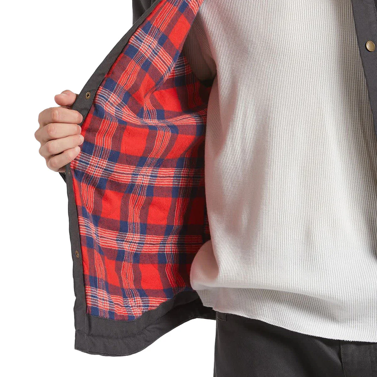 Brixton Builders Stretch Lined Jacket - Washed Black/Red - Image 3
