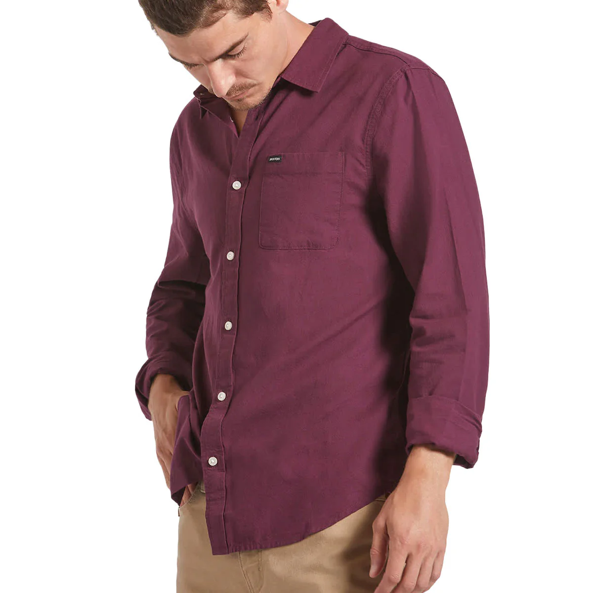 Brixton Charter Long Sleeve Shirt - Port - Image 3
