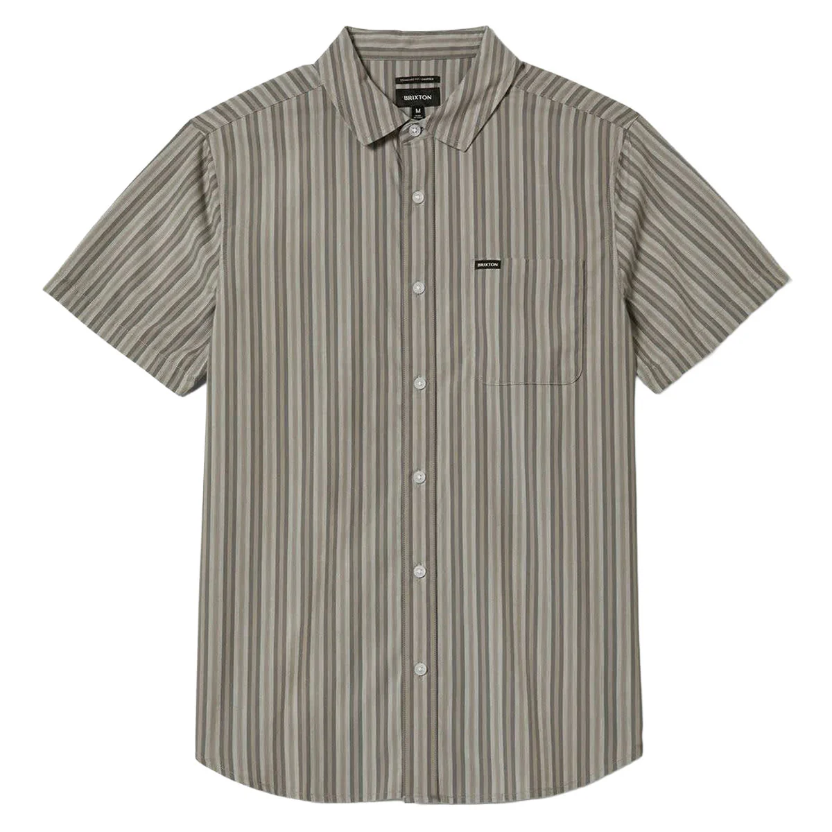 Brixton Charter Stripe Shirt - Charcoal Grey - Image 3