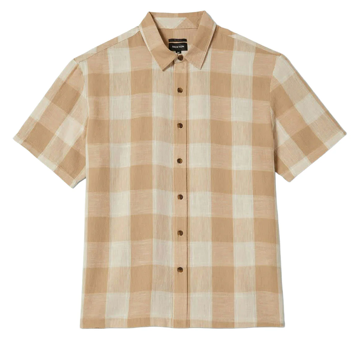 Brixton Cru Linen Blend Shirt - Off White/Sand - Image 3