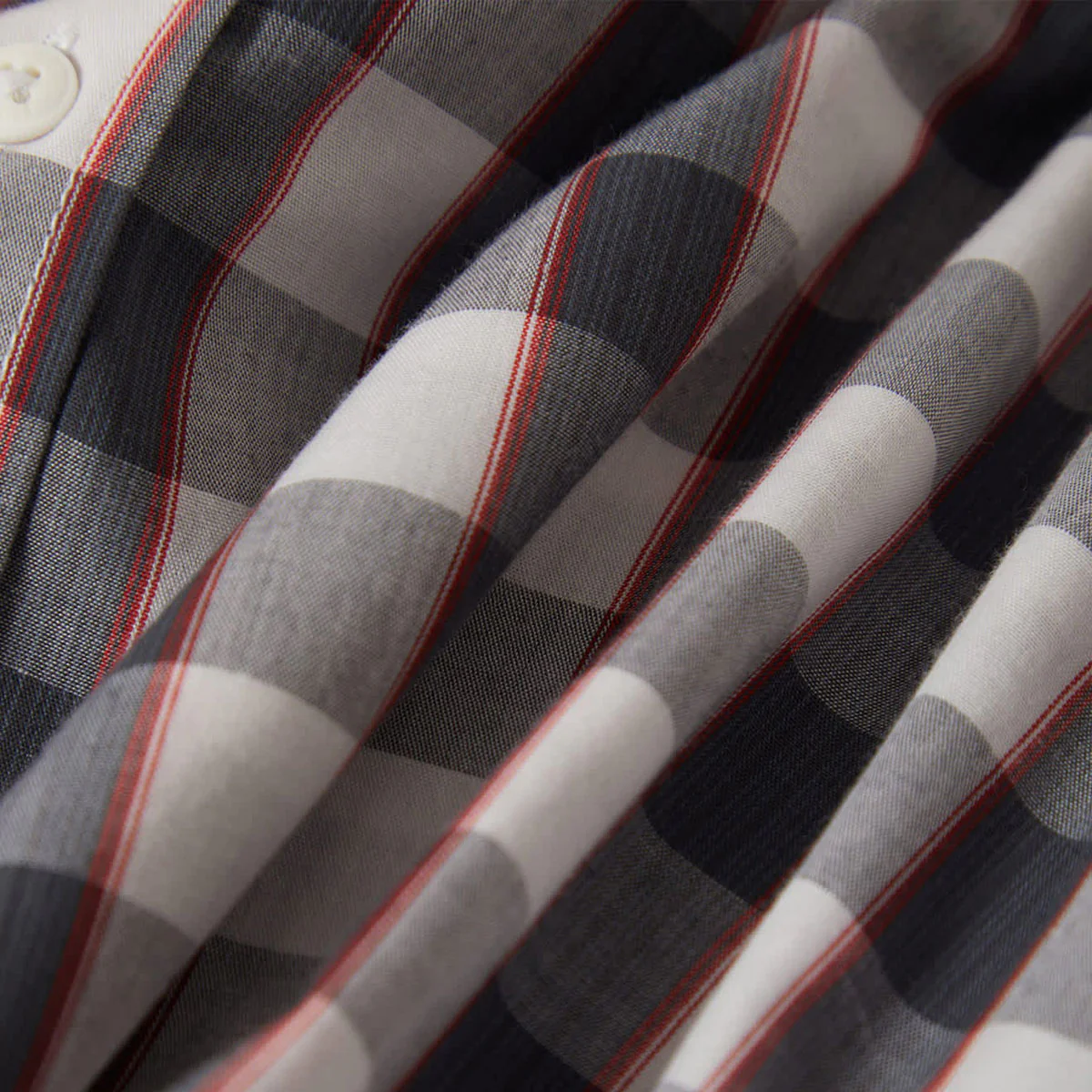 Brixton Cru Plaid Shirt - Black/Off White/Red - Image 3