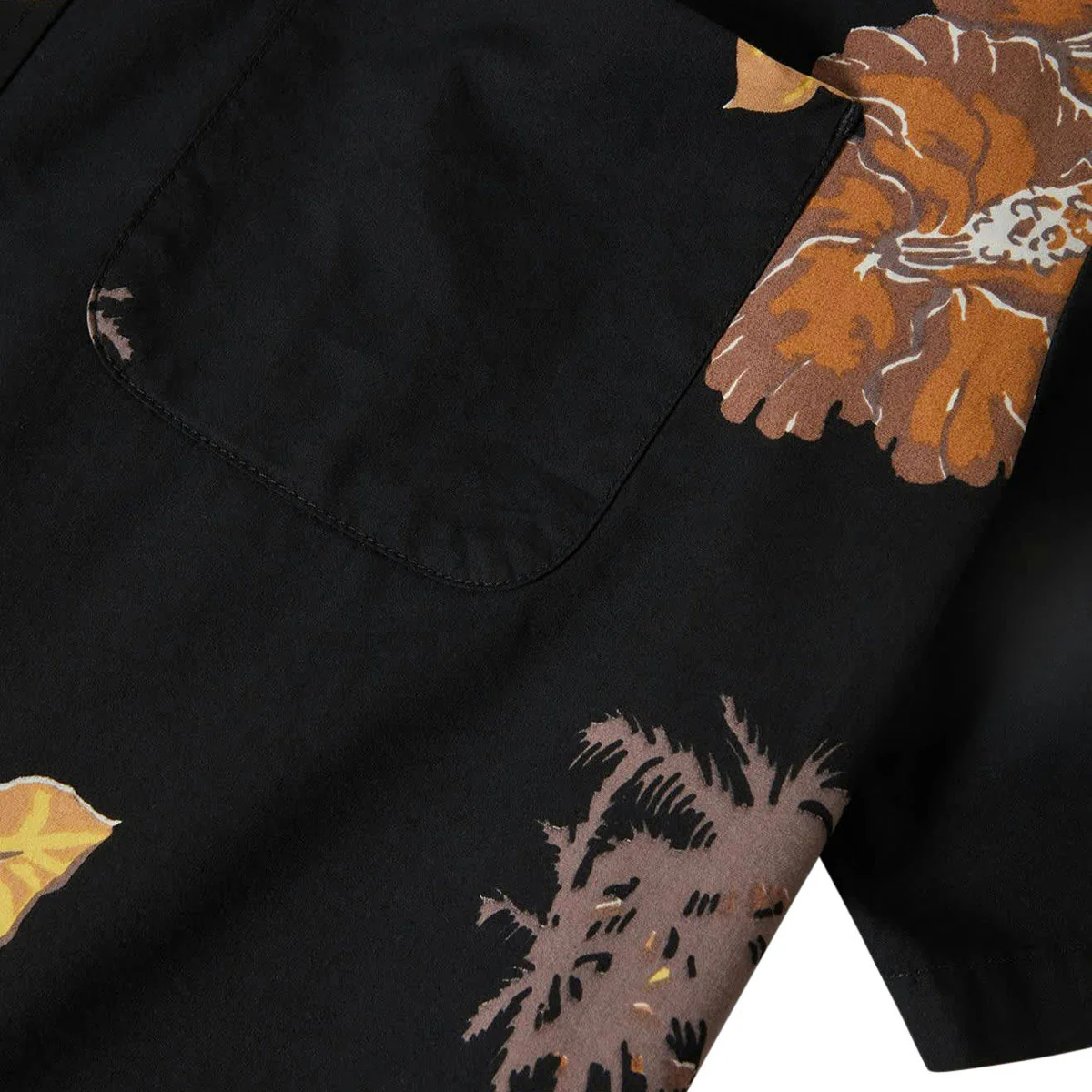 Brixton Cru Print Shirt - Washed Black/Charcoal Floral - Image 4