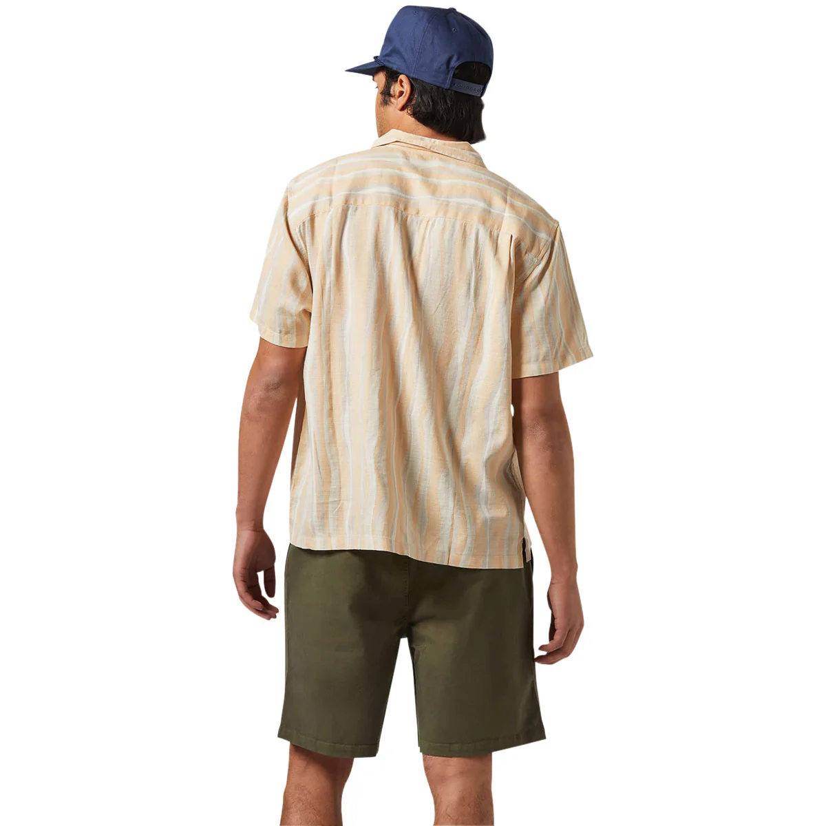 Brixton Cru Slub Shirt - Hazelnut/Painterly Stripe - Image 3
