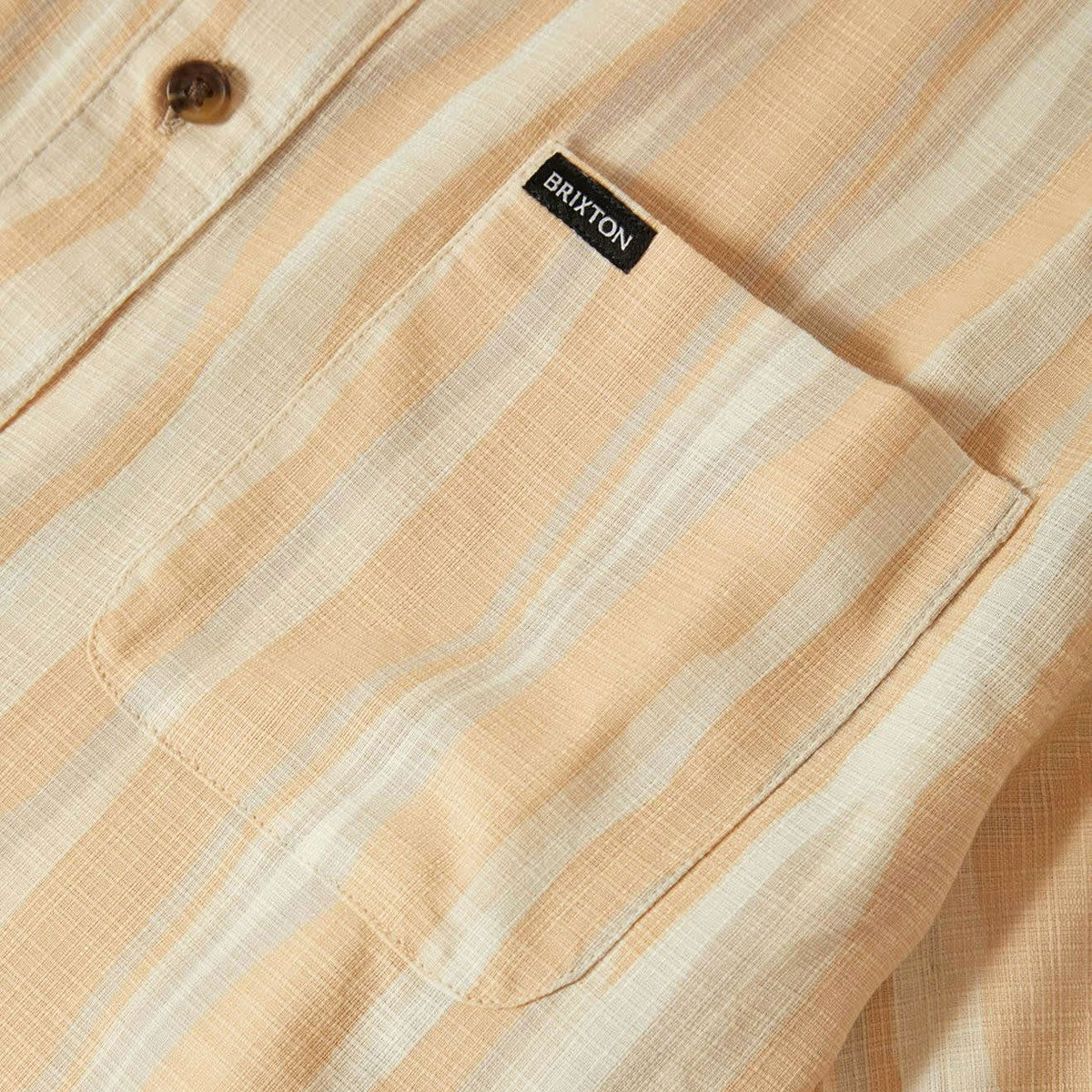 Brixton Cru Slub Shirt - Hazelnut/Painterly Stripe - Image 5