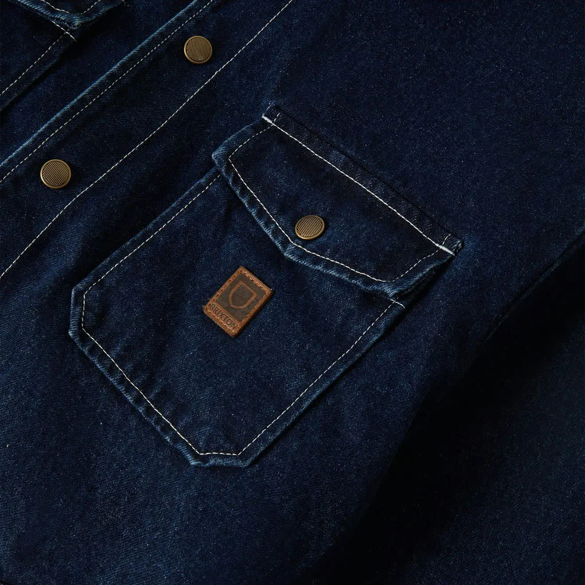 Brixton Durham Lined Jacket - Medium Wash Denim - Image 6