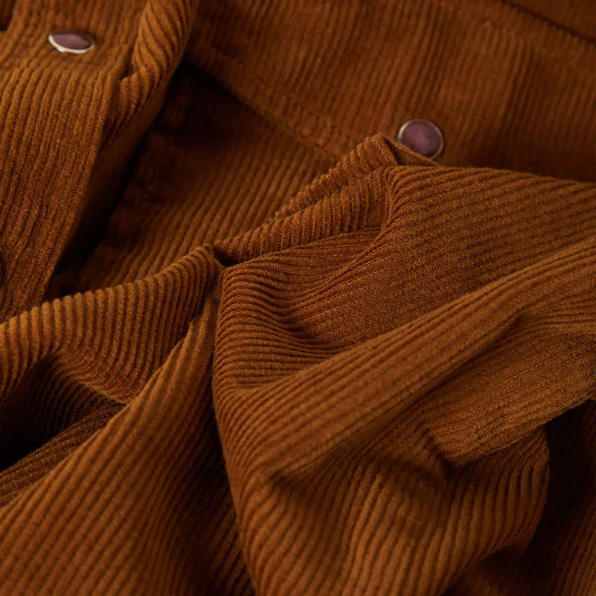 Brixton New West Relaxed Long Sleeve Over Shirt - Washed Copper Corduroy - Image 4