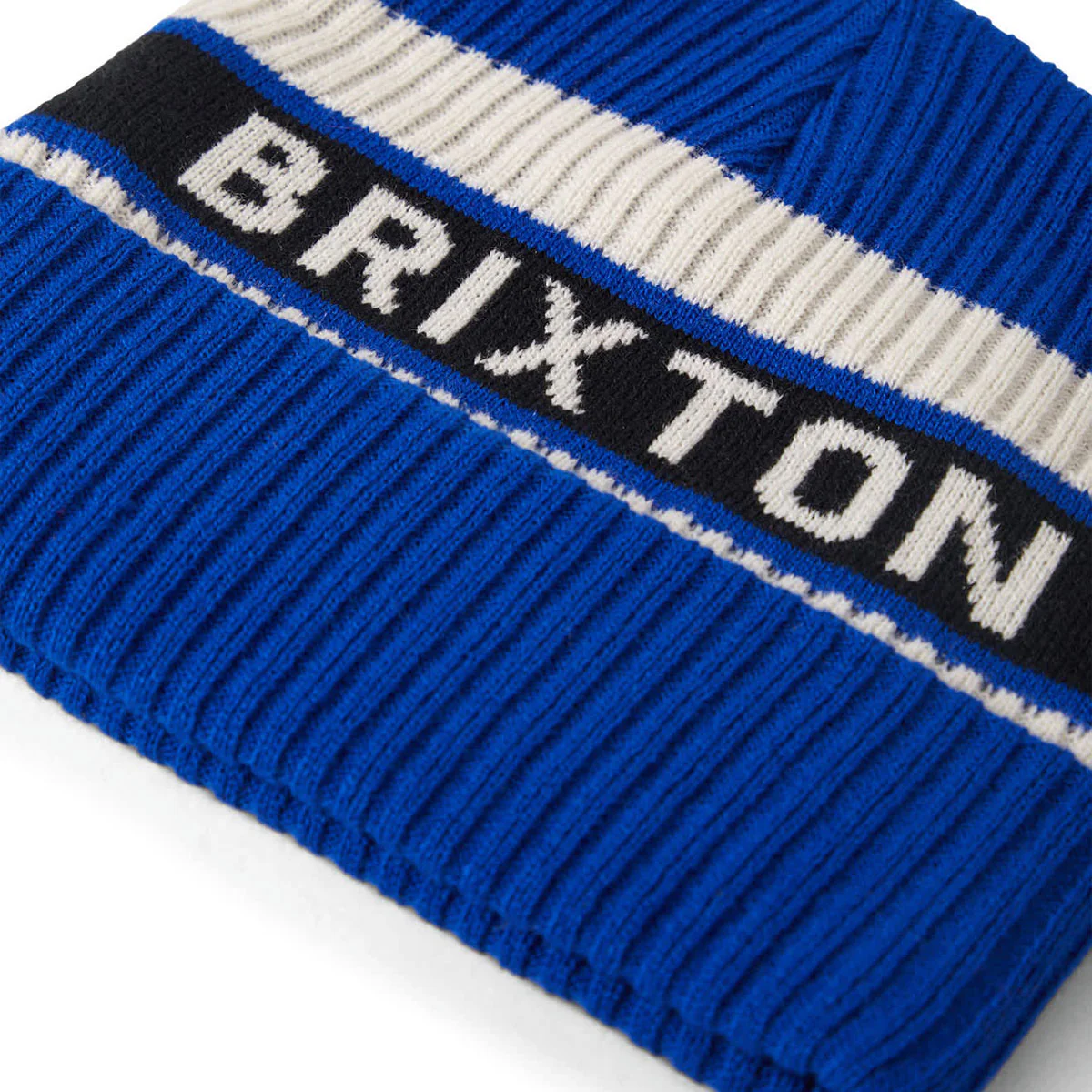 Brixton Rainier Striped Beanie - Royal/White/Black - Image 2