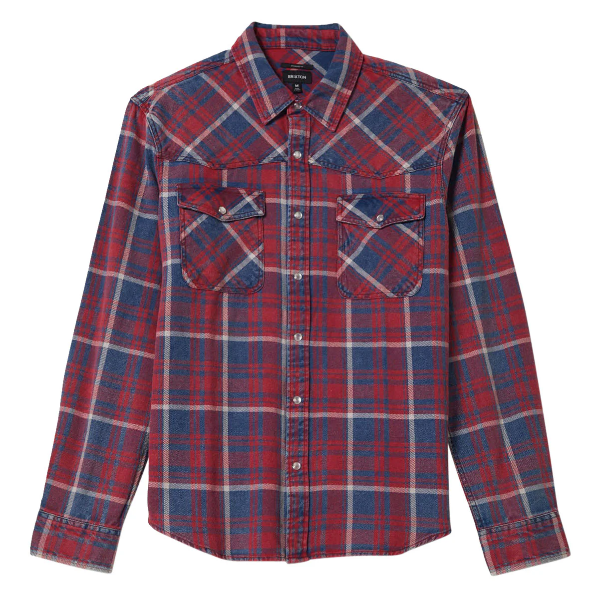 Brixton Waylon Lightweight Long Sleeve Over Shirt - Denim Plaid - Image 4