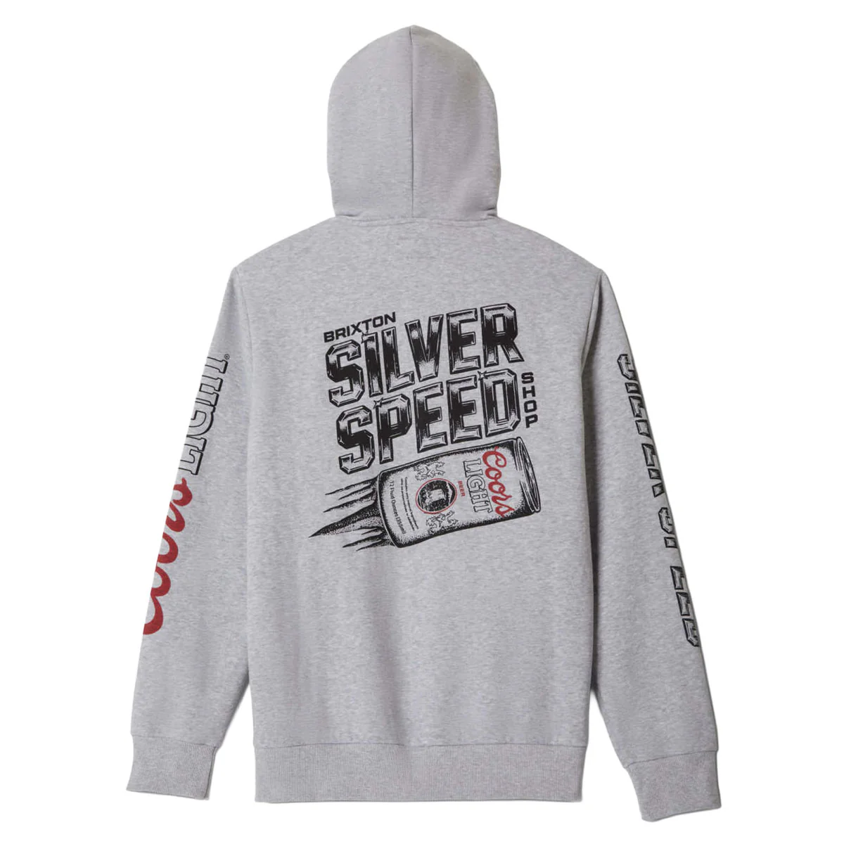 Brixton x Coors Light Silver Speed Hoodie - Heather Grey - Image 2