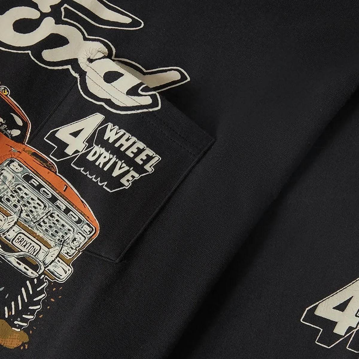 Brixton x Ford Mud Marathon Long Sleeve T-Shirt - Burnt Rubber - Image 4
