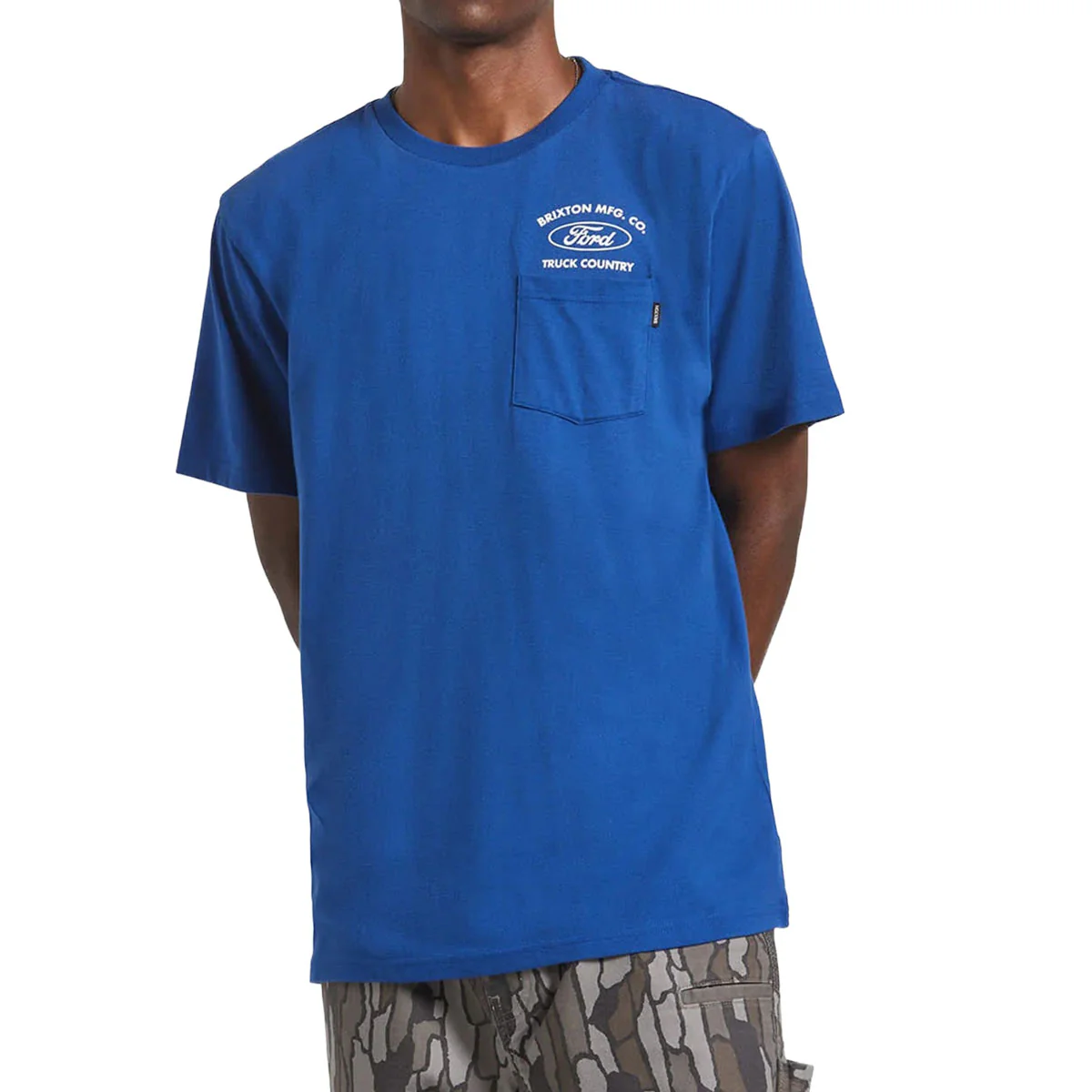 Brixton x Ford Truck Country Pocket T-Shirt - Ford Blue - Image 2