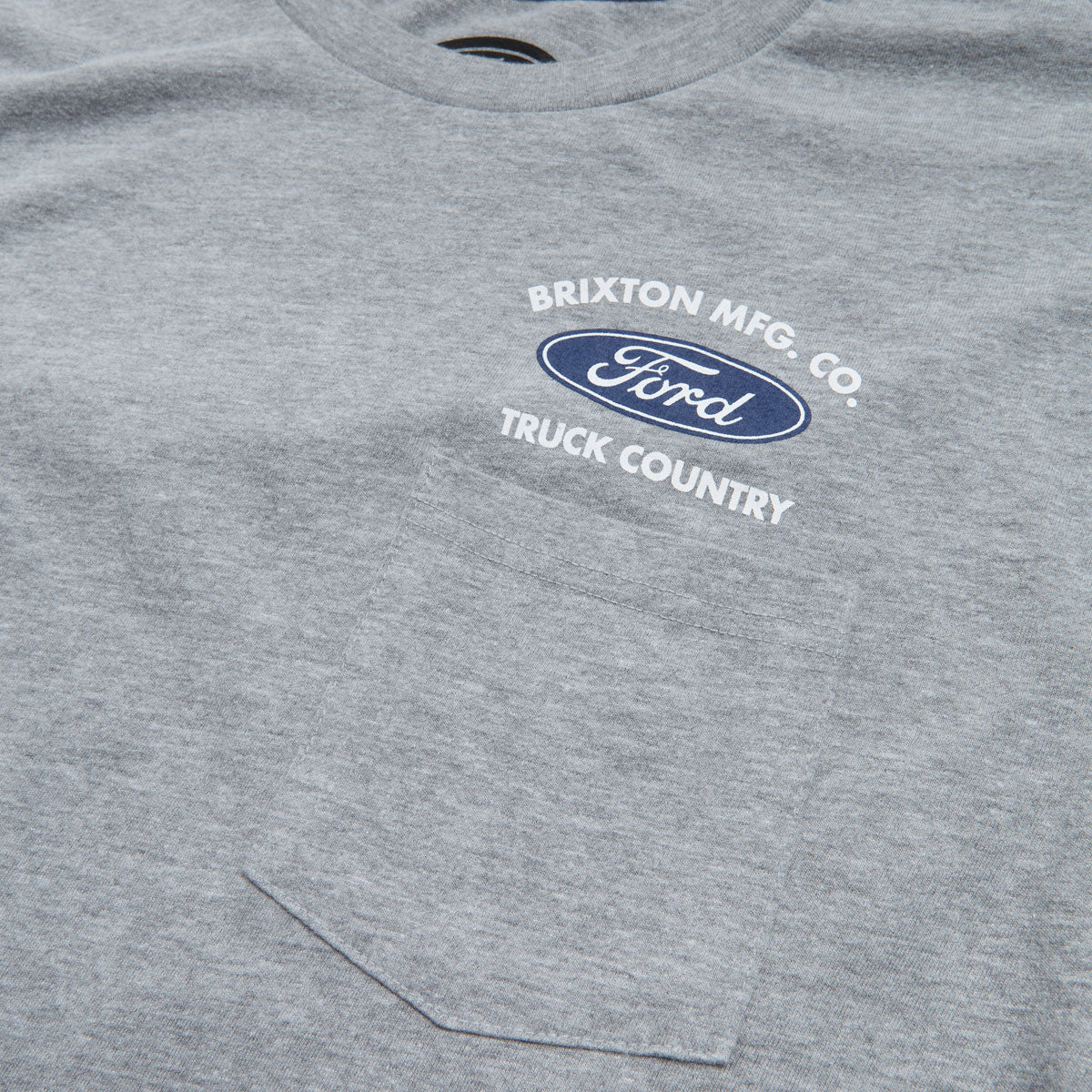 Brixton x Ford Truck Country Pocket T-Shirt - Heather Grey - Image 2