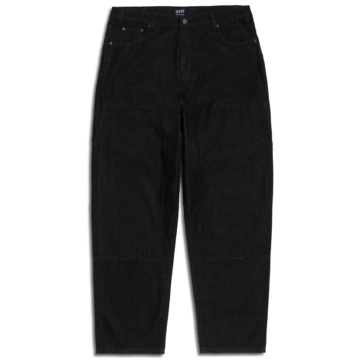 CCS 4x4 Reinforced Baggy Taper Denim Jeans - Black - Image 3