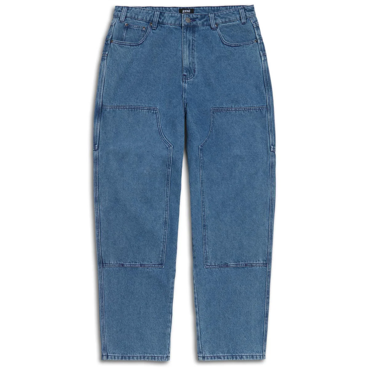 CCS 4x4 Reinforced Baggy Taper Denim Jeans - Medium Wash - Image 3
