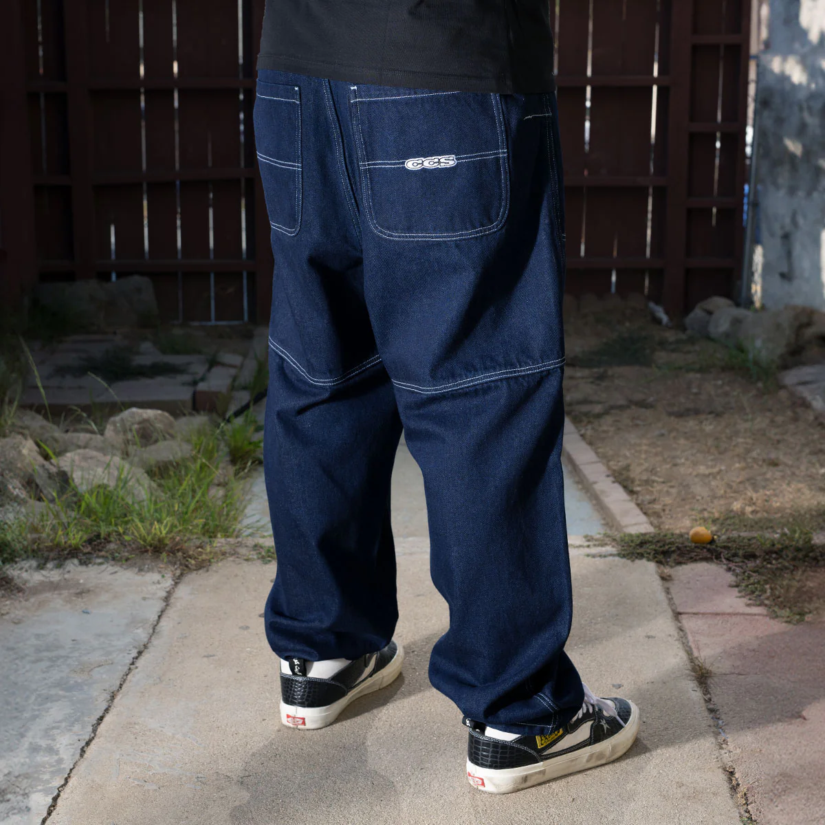 CCS 4x4 Reinforced Baggy Taper Denim Jeans - Overdyed Navy - Image 2