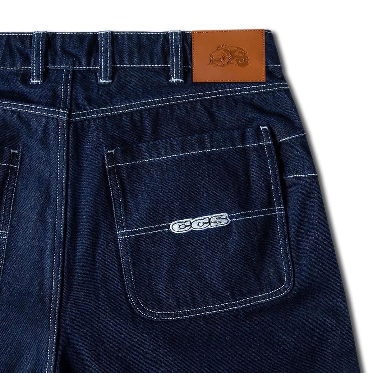 CCS 4x4 Reinforced Baggy Taper Denim Jeans - Overdyed Navy - Image 9