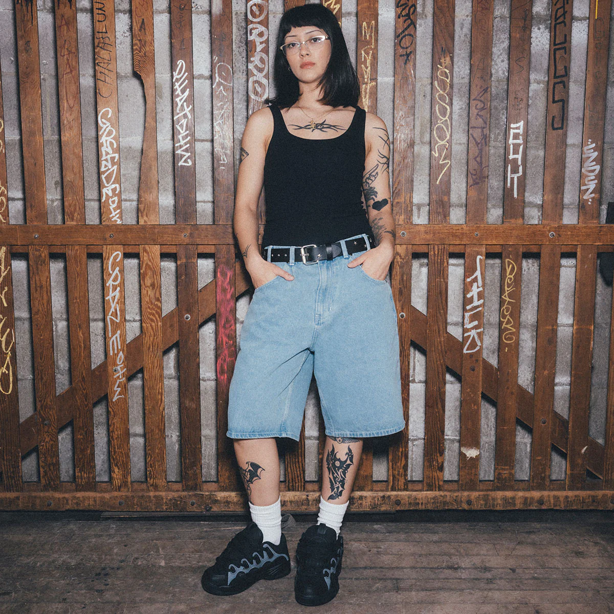 CCS 97 Star Denim Shorts - Rinsed Blue - Image 6
