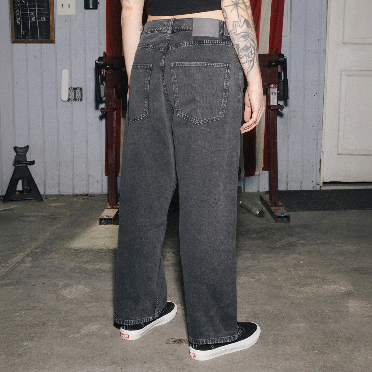 CCS Baggy Straight Denim Jeans - Acid Black - Image 10