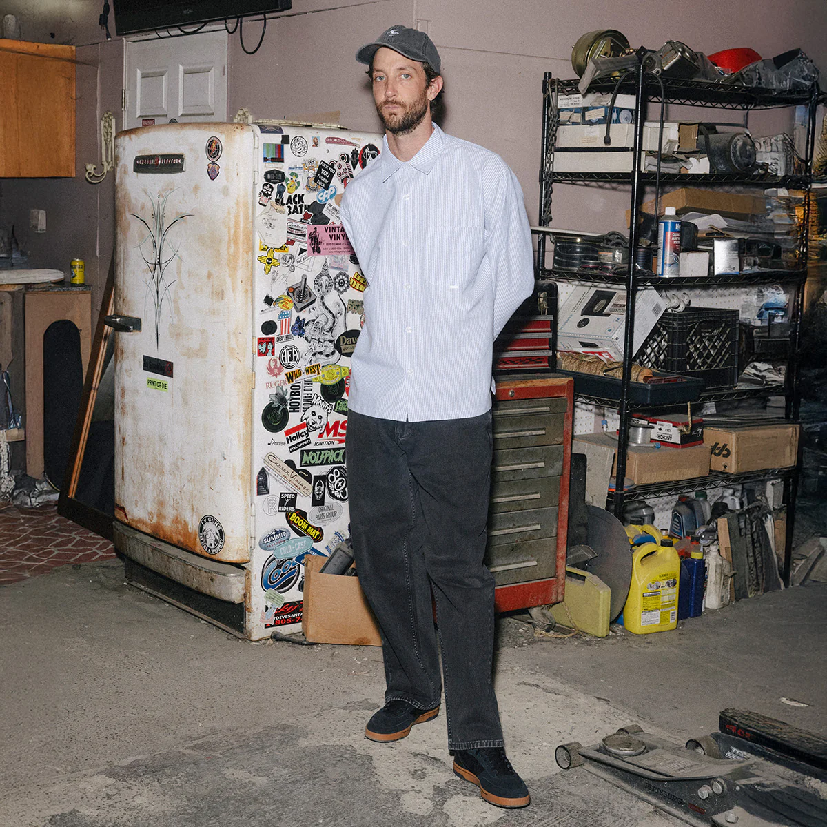 CCS Baggy Straight Denim Jeans - Acid Black - Image 2