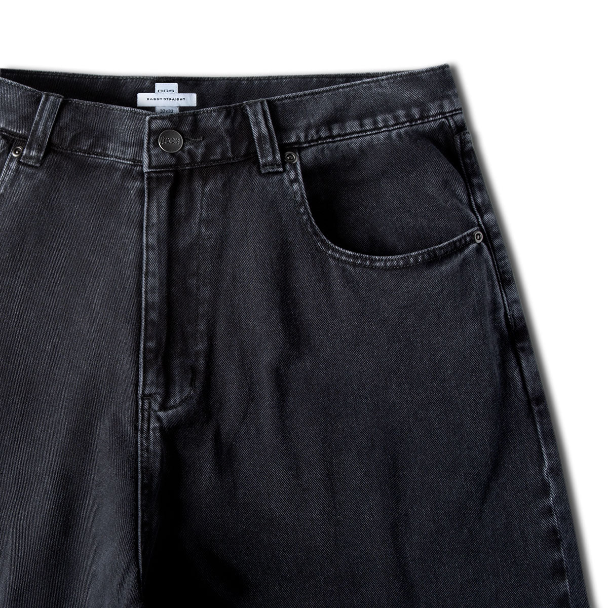 CCS Baggy Straight Denim Jeans - Acid Black - Image 7