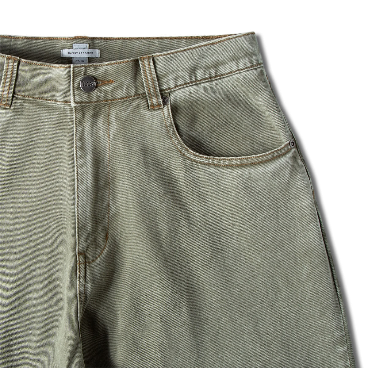 CCS Baggy Straight Denim Jeans - Faded Olive - Image 7