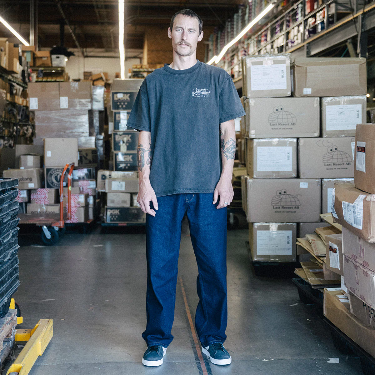 CCS Baggy Straight Denim Jeans - Overdyed Navy - Image 2