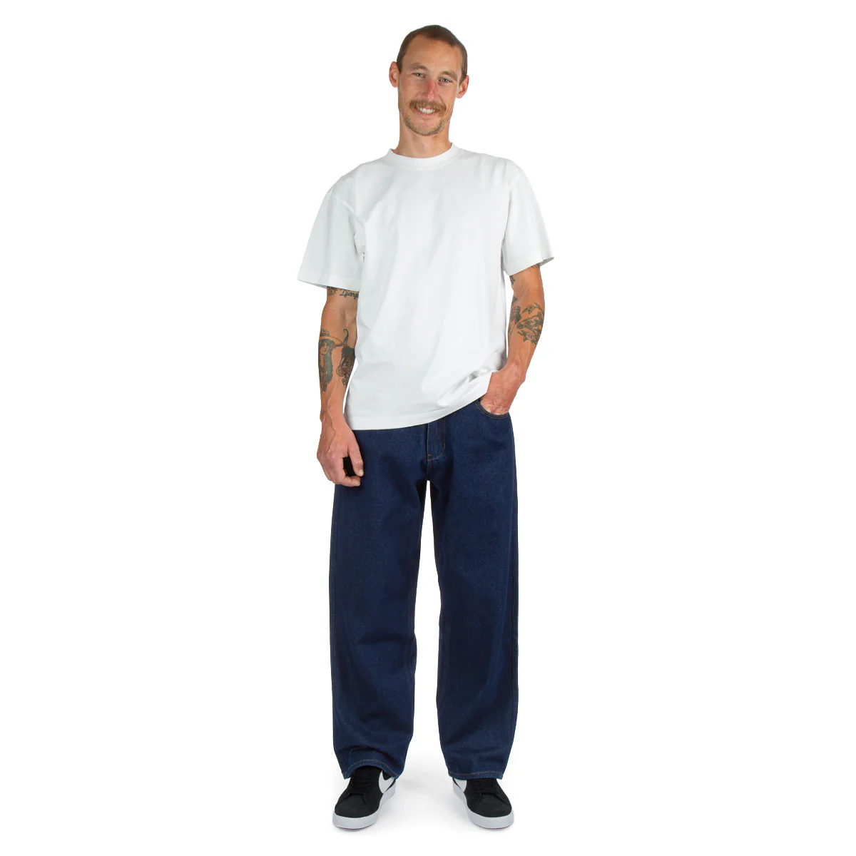 CCS Baggy Straight Denim Jeans - Overdyed Navy - Image 4