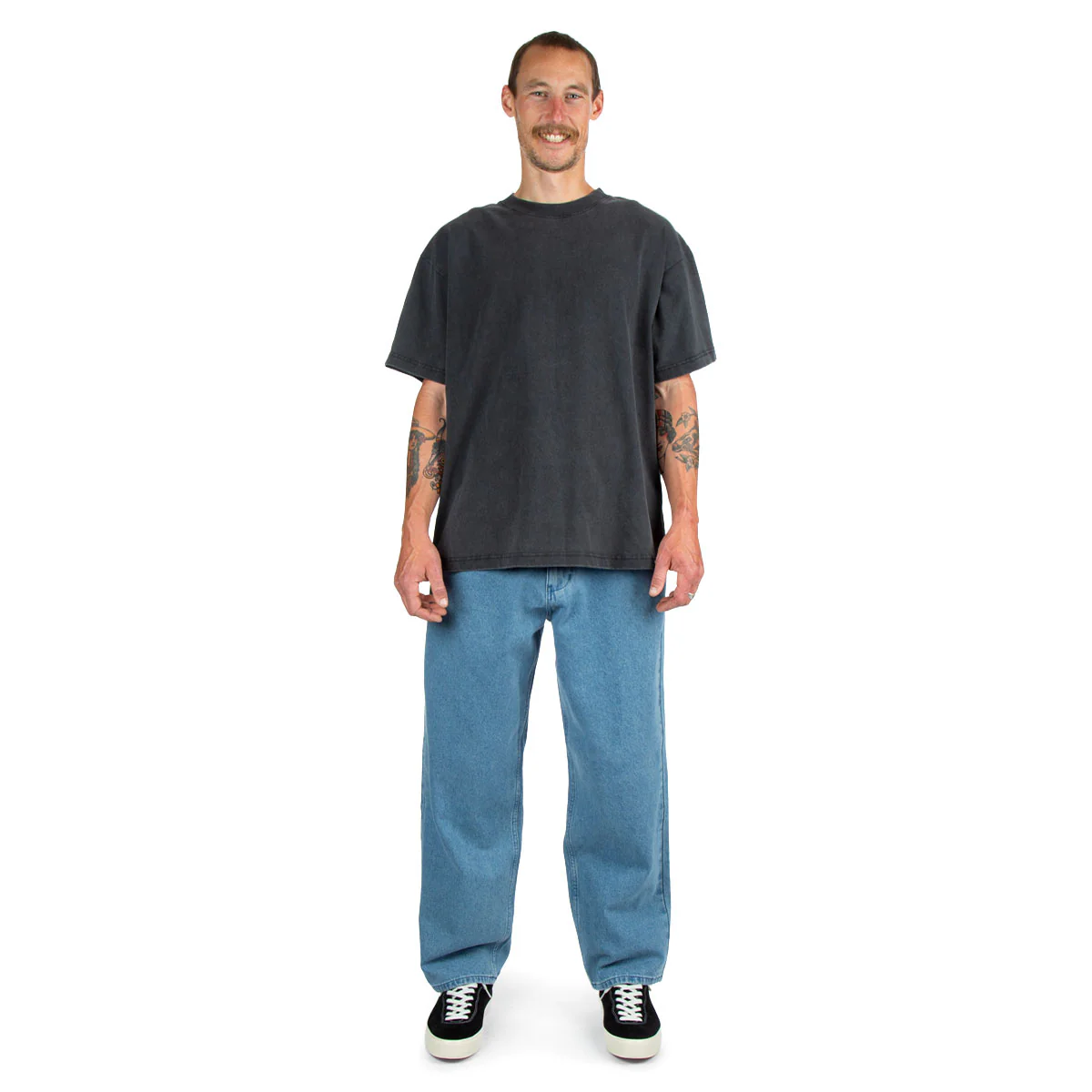 CCS Baggy Straight Denim Jeans - Rinsed Blue - Image 4